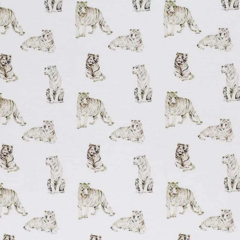 Jersey Cotton Fabric Digital Print - Whit Tiger